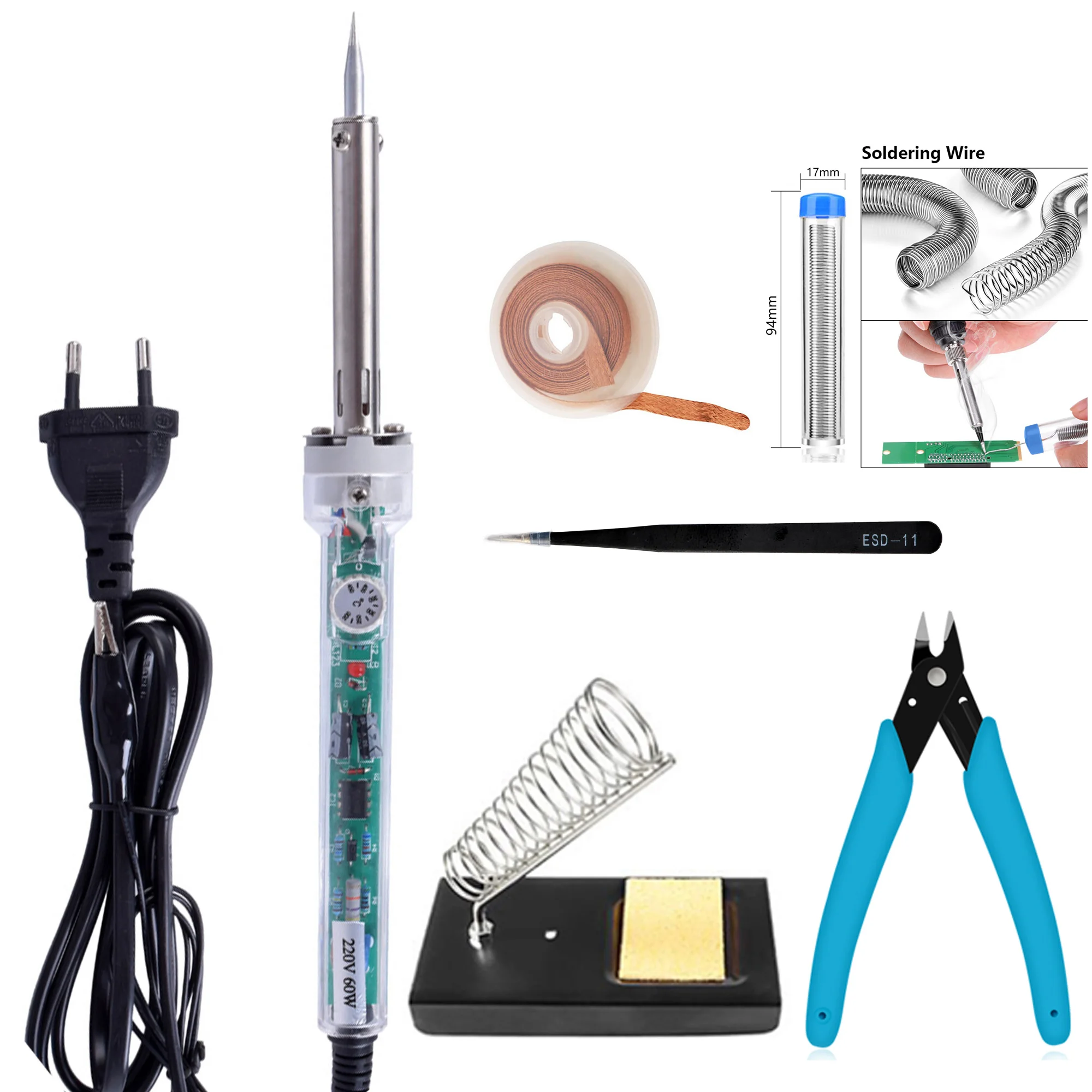 

Simple Welding Soldering Iron Adjustable Constant Temperature Soldering Iron 200-450 Degree Welding Accessory 60W Soldering iron