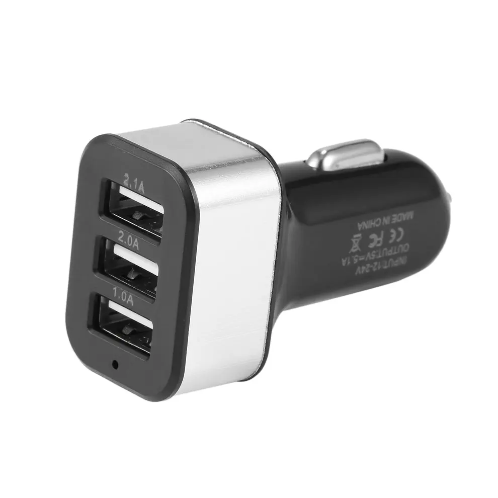 

5pcs 3 Port 2A 2.1A 1A for Mobile Phone Universal 3 USB Car Charger Adapter