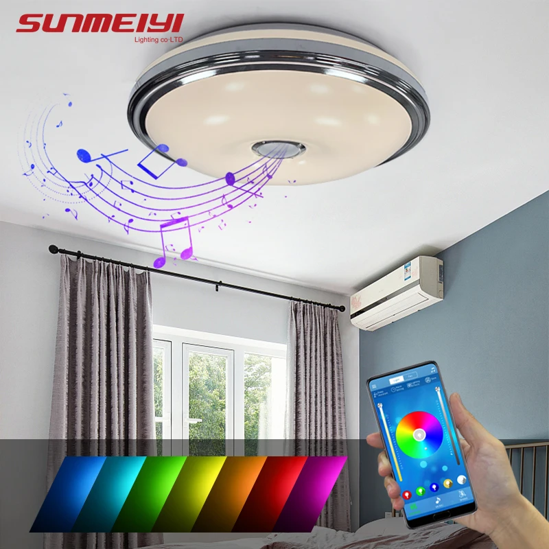 

Modern Music LED Ceiling Lights APP control Bluetooth Ceiling Home Light For Living room Kitchen Bedroom Remote lampa do salonu