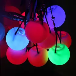 Многоцветный светодио дный светодиодный свет потока Poi Rave бросили мяч Professional Dance RGB Glow рука Опора этап Профессиональный йо-йо игрушка