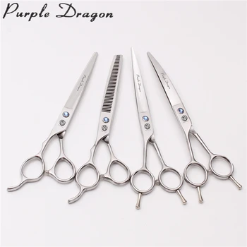 

Left-Hand Suit 7" Purple Dragon Cutting Scissors Thinning Shears Professional Pets Shears Dogs Cats Grooming Scissors Z4006