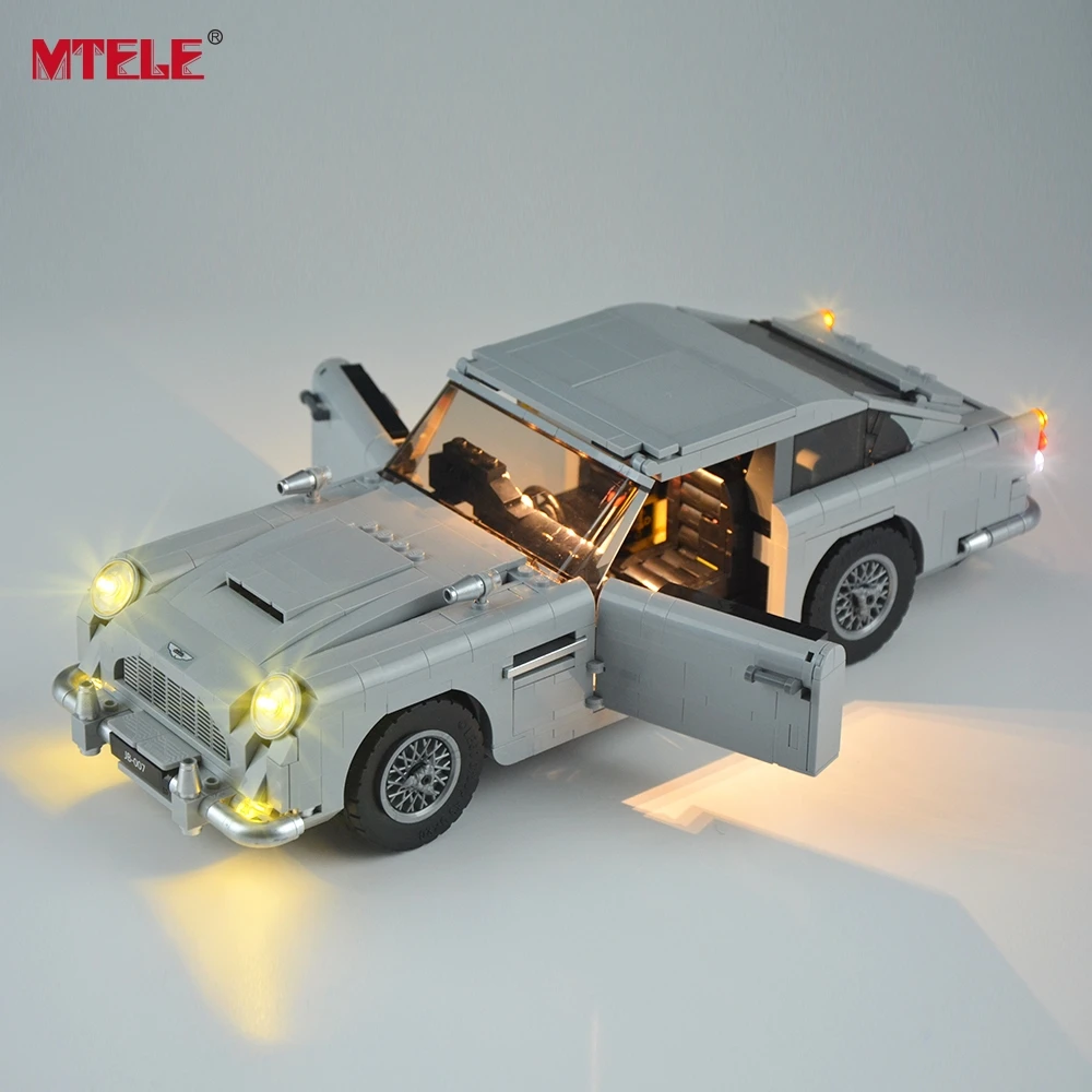 MTELE светодиодный светильник комплект для 10262 Creator Jame Bond Aston Marting DB5 светильник совместим с 21046(не включает модель