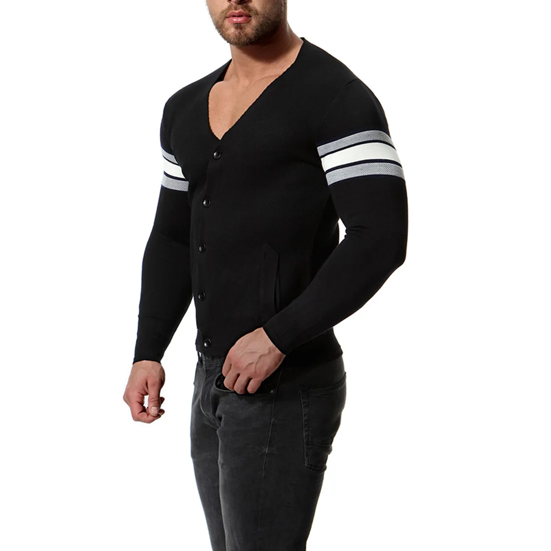 AKSR мужской модный теплый свитер с длинными рукавами кардиган свитер Трикотажное изделие повседневные пальто зимние свитера