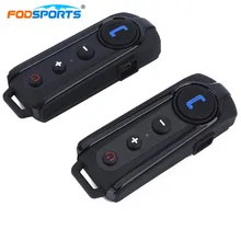 2 pcs Fodsports Motorcycle Intercom Helmet Headsets Bluetooth Headset Motorcycle FM Radio Intercom Interphone Support