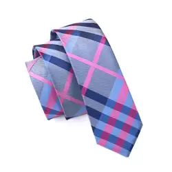 BL-034 Горячие Для мужчин галстук 6 см Ширина 100% шелк узкие узкий Синий Полосатый жаккардовые галстук для свадьбы жених вечерние Бизнес