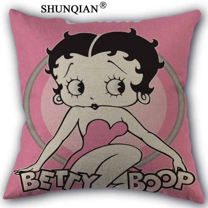 Изготовленная на заказ Наволочка Betty Boop из хлопка, изготовление на заказ наволочка под заказ 45x45 см с одной стороны - Цвет: Pillow case