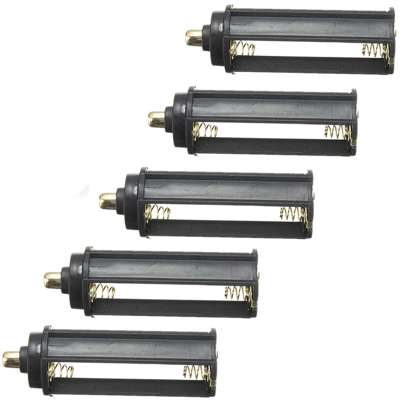 Portable 3Pcs/5Pcs Plastic AAA Battery Holder Box Case Cylinder Type For 18650 Flashlight For Bicycle Light Bicycle Accessories