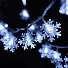 2-20 м снежинки, светодиодная гирлянда, сказочные огни, Рождественская елка, вечерние, для дома, свадебная Декоративная гирлянда, батарея USB, 220 В, на солнечной батарее