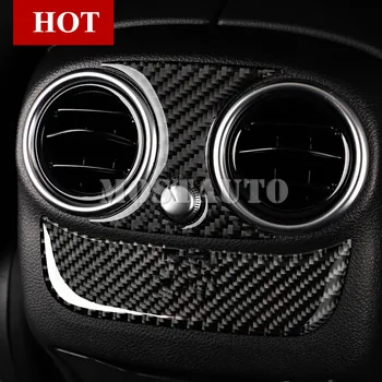 

For Benz C Class W205 S205 Carbon Fiber Console Rear Air Vent Cover Trim 2014-2018 2pcs