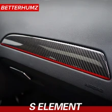 Interior del coche de fibra de carbono de panel de puerta etiqueta Trim cubierta copiloto tablero panel Etiqueta engomada del coche y la calcomanía para Audi A4 2009 2016