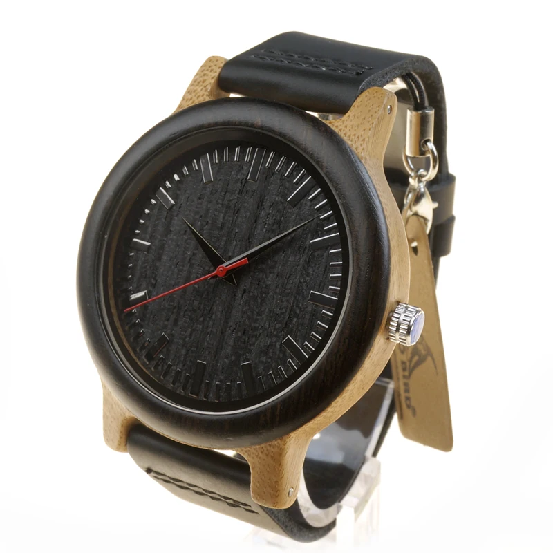 BOBO BIRD V-M13/M14 Mens Watches Fine Wood Bezel Bamboo Watch with Leather Band in Gift Box relojes mujer 2018