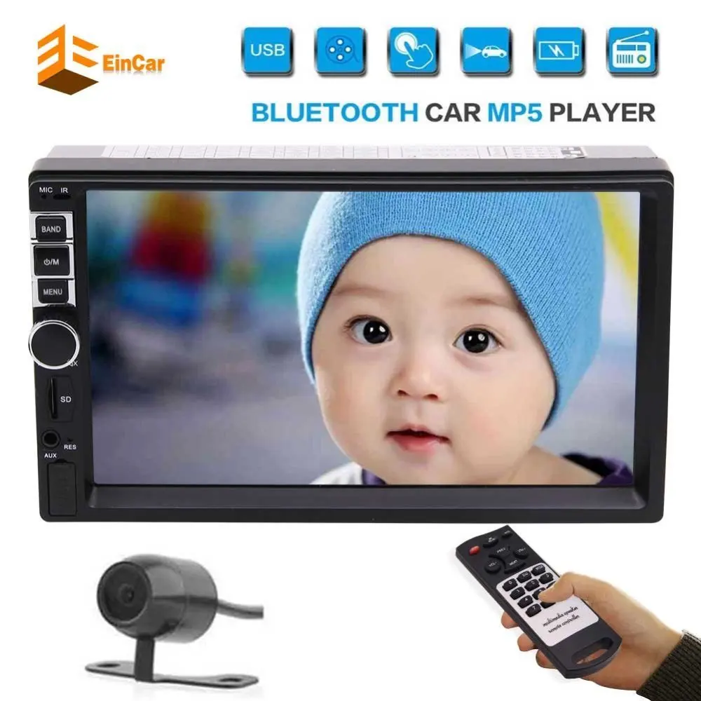 

2 Din 7 Inch HD Touch Screen Headunit Car Stereo Radio Autoradio FM Radio/MP5 Function Support USB TFT Card Playing Bluetooth