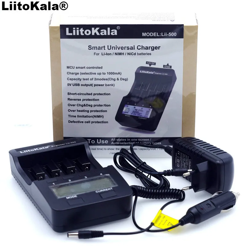 Новый liitokala lii500 смарт универсальный ЖК дисплей литий ионный NiMH AA AAA 10440 14500 16340 17335