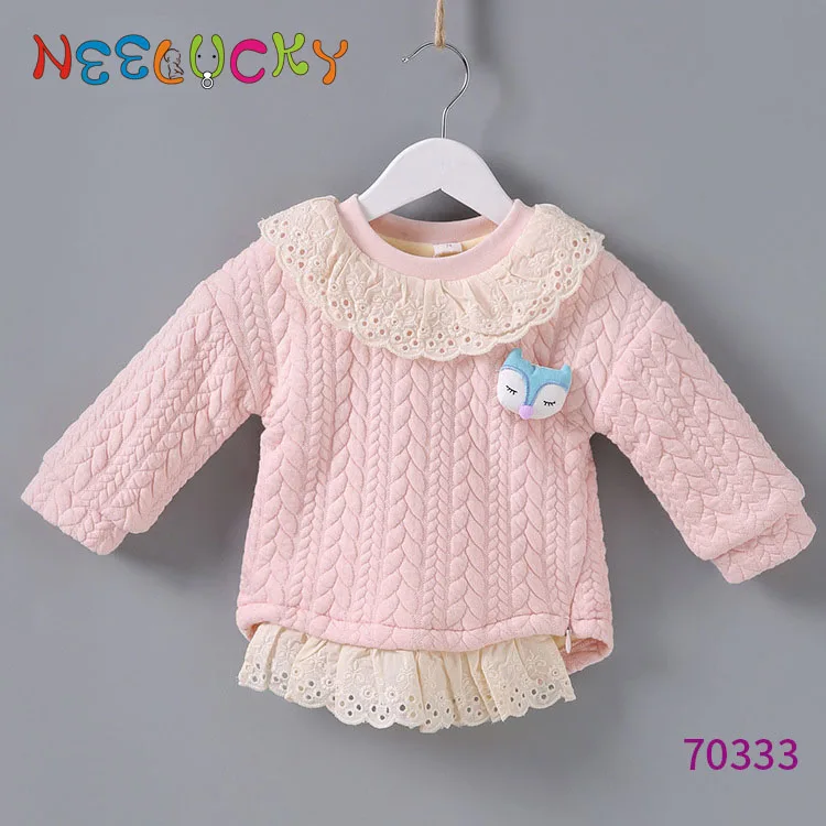 Baby girl clothes winter new children plus velvet thick coat