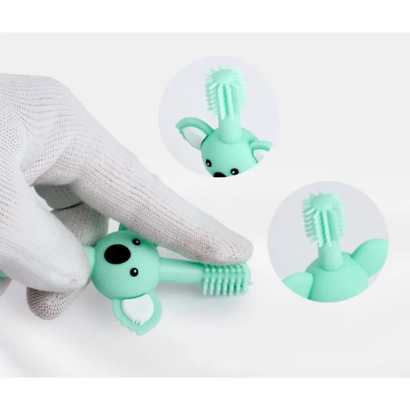 360degree Baby Toothbrush Koala Head Handle Infant Brushing Teeth Training Safe Design Soft Healthy Silicone Toddler Oral Care