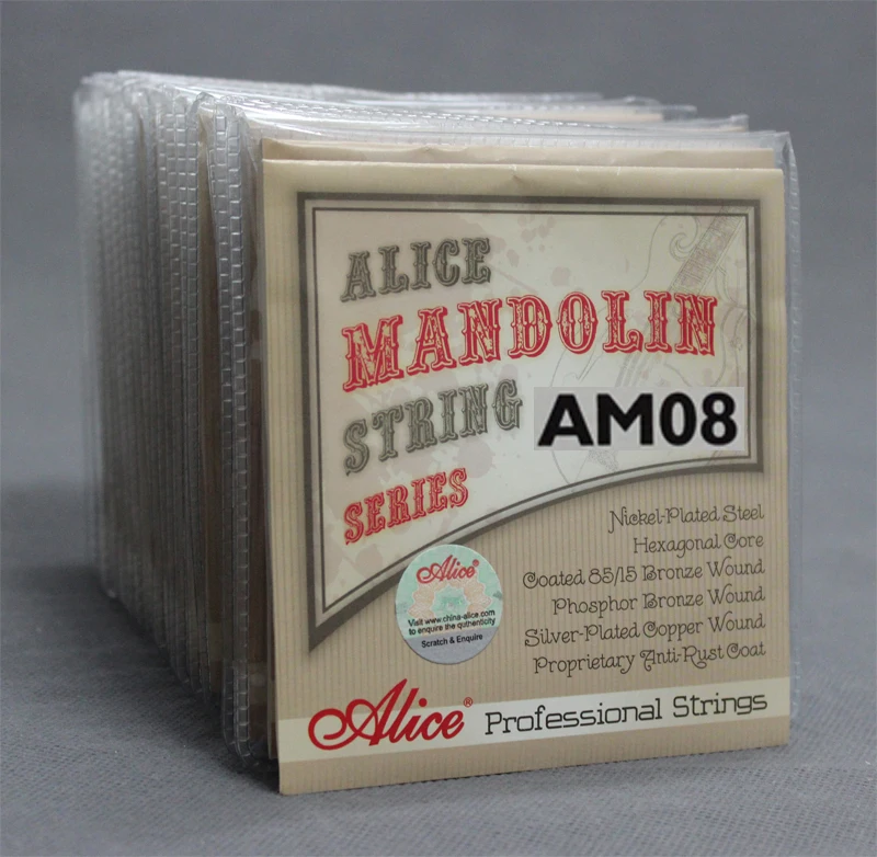 

20 Sets Alice-Direct AM08 Steel Silver Plated Copper Wound Mandolin Strings Light 010-034