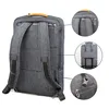 Gearmax Laptop Backpacks 15.6 17.3 Inch Blue/Gray Color Canvas Waterproof Backpack Genuine Leather Bag for Macbook Notebook Bag 3