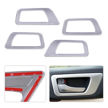 

beler 4 PCS ABS Chrome Plated Inner Handle Bowl Cover Trim Car Decoration Accessories fit for Toyota Highlander 2015 2016 2017