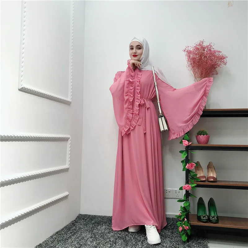 Летние шифоновые платья Рамадан кафтан женское мусульманское платье Caftan Elbise Hijab