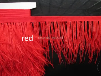 

Wholesale beautiful natural ostrich feather cloth tape 10 yards red dress dance decoration Mao Kuan 5-6 inches / 12 to 15 cm