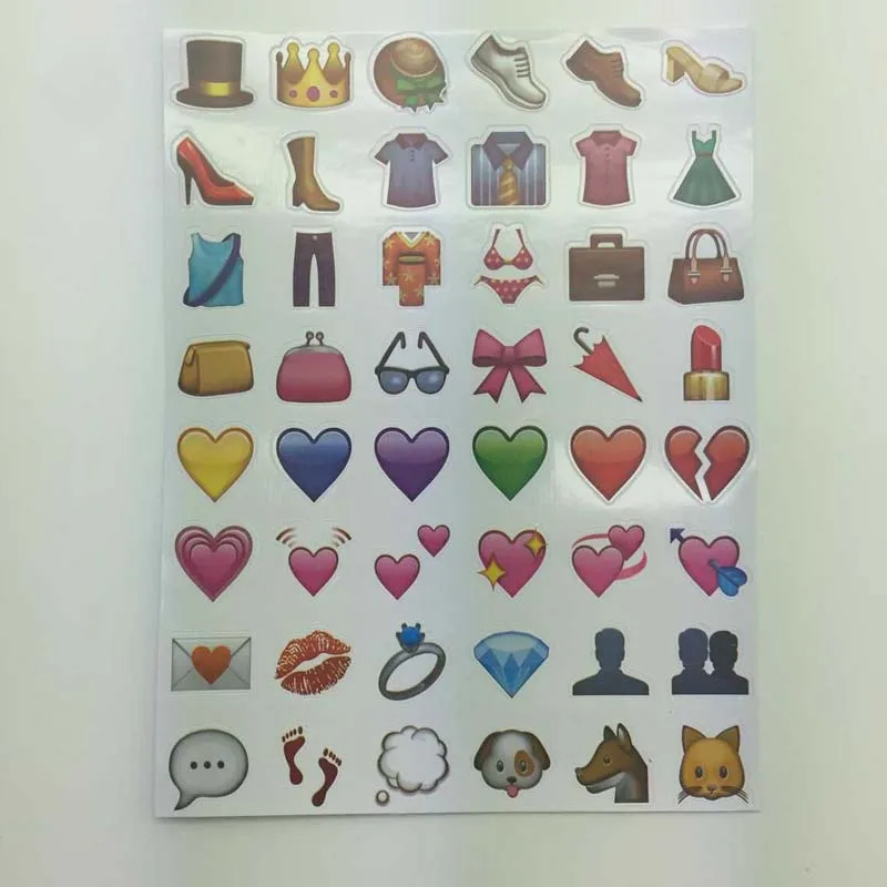 1 Sheet (6th page)of 48 Die Cut Most Popular Emoji Stickers|stickers ...