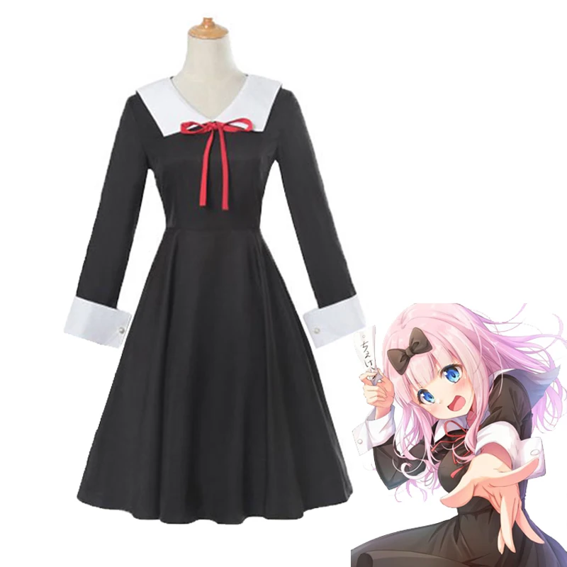 

Anime Kaguya-sama Love Is War Fujiwara Chika Cosplay Cotumes Women Girls Uniform Dress Headwear Set Outfit Custom Made