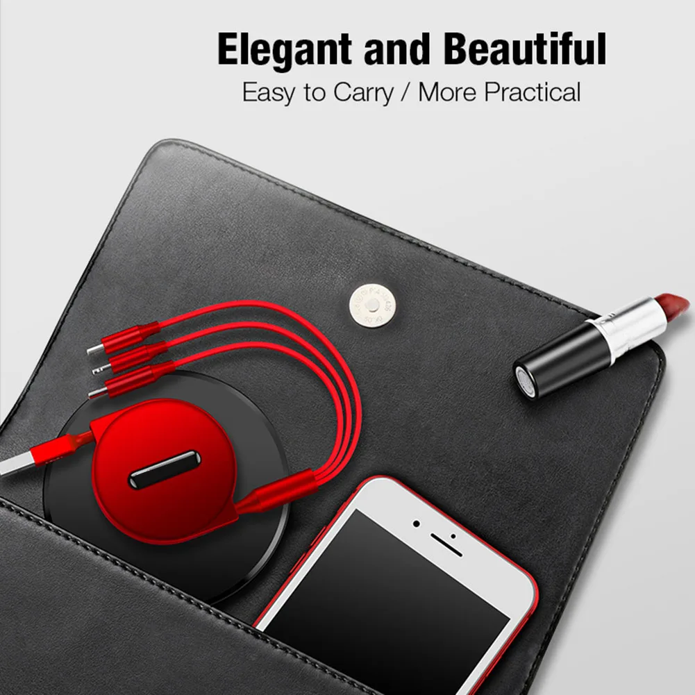 HOT Multi USB Charger Cable 3 in 1 Multiple Charging Cord Adapter with Mini Type C Micro Port BUS66 | Электроника
