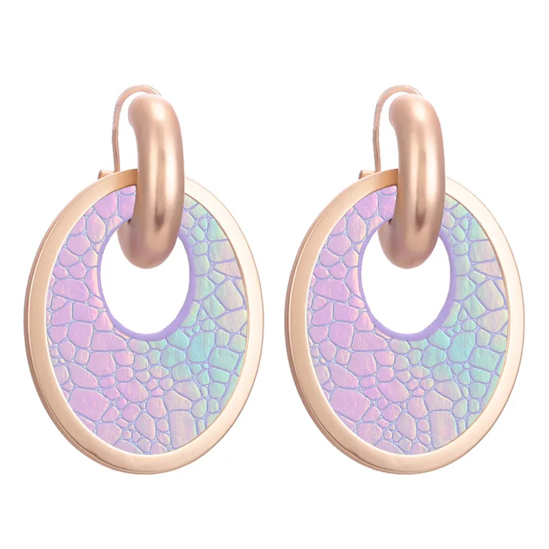 Sehuoran Earrings 2018 Aretes Pendientes Leather Oval Drop earrings Match Mat Sliver&Gold Big Earrings Fashion Jewelry Earring (5)