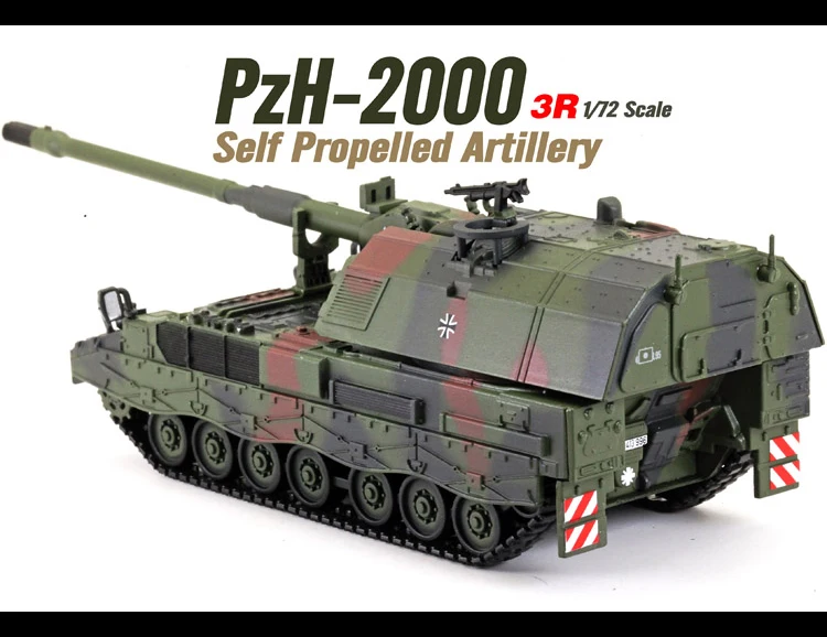 Panzerkampf 1/72 Scale PzH-2000 Self Propelled Artillery Diecast Metal Tank Model Toy for Collection,Gift,Kids