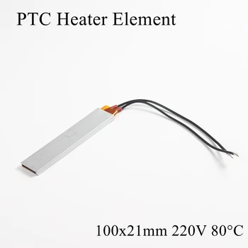 

100x21mm 220V 80 Degree Celsius Aluminum PTC Heater Element Constant Thermostat Thermistor Air Heating Sensor Shell 100*21mm