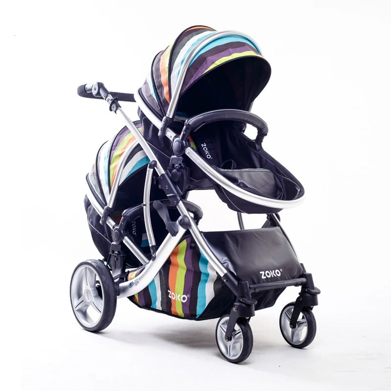 

Rainbow Twin baby Stroller Bidirectional Sitting and Lying High Suspension Double Seat Stroller Cart Landscape