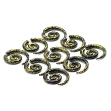 2 шт. Акриловые Черные Поддельные спиральные ушные конусные заглушки, спиральные расширители, серьги-обманки, растяжки, пирсинг, ювелирные изделия для тела