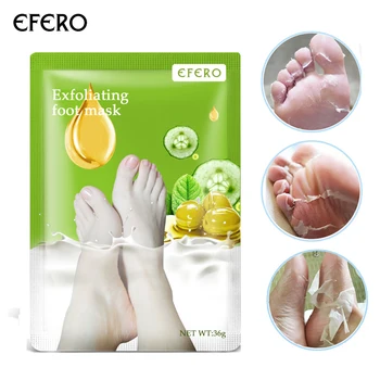

EFERO 4Pair=8pcs Foot Mask Anti Crack Heel Remove Dead Skin Foot Mask for Legs Exfoliating Mask Socks for Pedicure