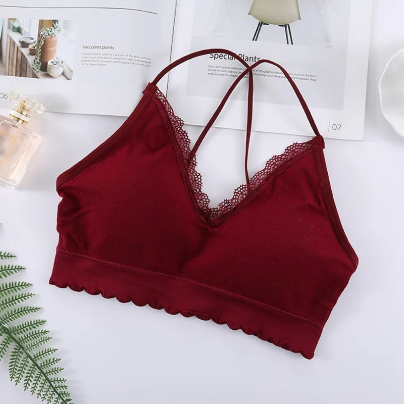 

Women Removable Padded V-Neck Tops Fashion Summer Camisoles Sexy Lace Camis Tops