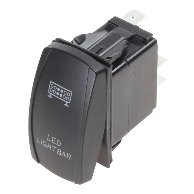 Special Price Car Switch Auto Light Dual Blue Toggle Switch LED Backlight Laser Etched 3 Pin LED Light Bar Rocker Switch
