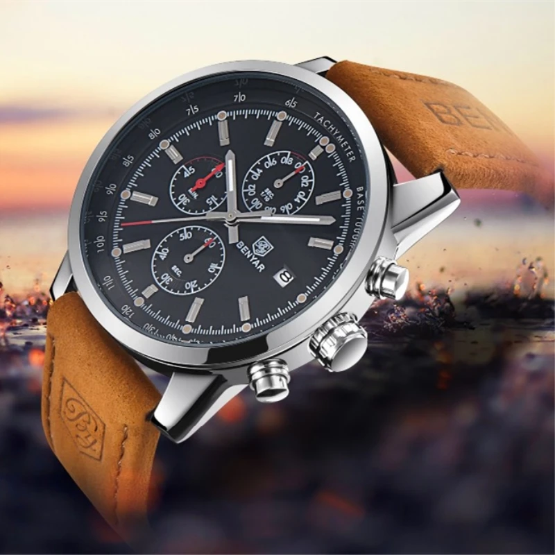 Buy Men's Watch BENYAR 2019 Top Brand Luxury Fashion Chronograph Sport Men