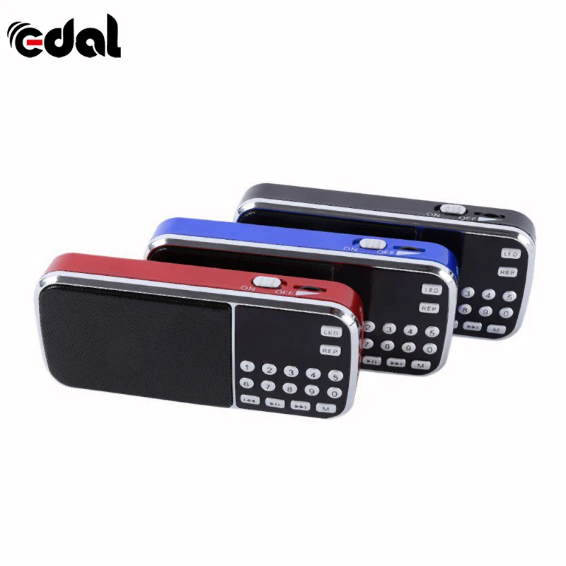 EDAL Portable L-088 Speaker MP3 Audio Music Player FM Radio Loudspeaker with Flashlight USB AUX TF Slot