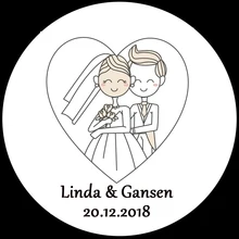 100 шт. пользовательские свадебные наклейки Бумага уплотнения хлебобулочные наклейки Свадебные украшения Рождественские подарки Baby Shower сувениры