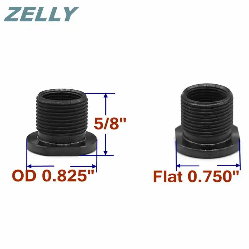 2 шт баррель резьба адаптер 5,56 до 308 1/"-28 TPI ID до 5/8"-24 TPI OD, черный оксид отделка, 0,82" OD 0,750" балетки, CN/US