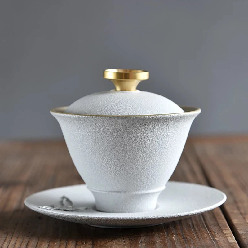 Чай ware Новый медная крышка чаша 180 мл Керамика чайник церемонии Gaiwan фарфор