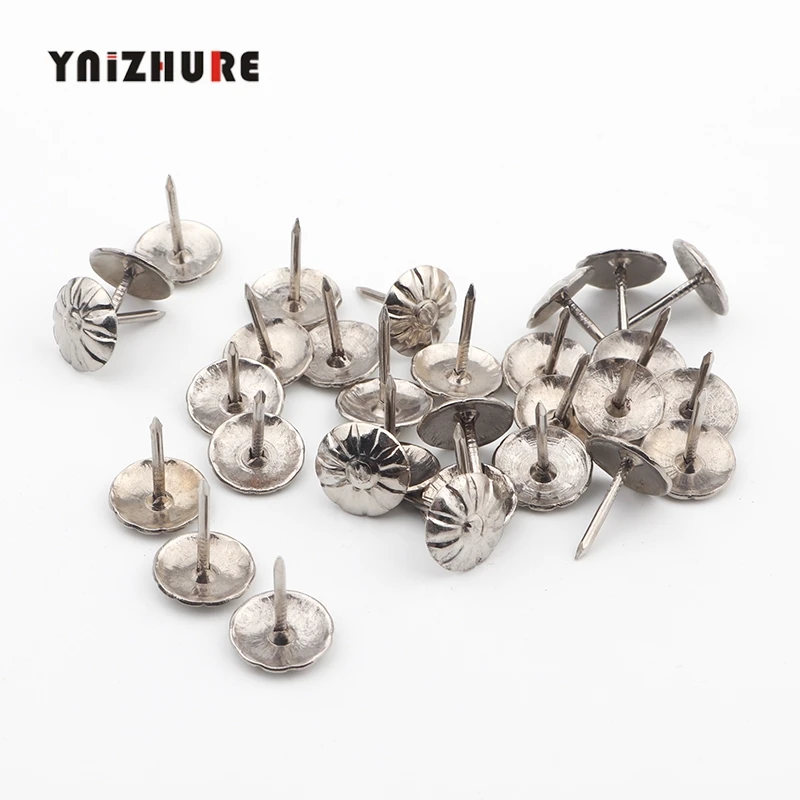 

100pcs Antique silver Upholstery Nail Jewelry Gift Wine Case Box Sofa Flower Upholstery Nail Jewelry Chest Wine