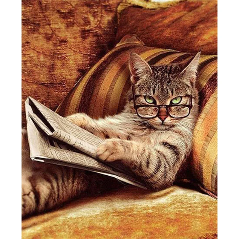 Картина для алмазной вышивки Кот 30 х40 см|diamond painting|diamond painting cartoon3d mosaic |