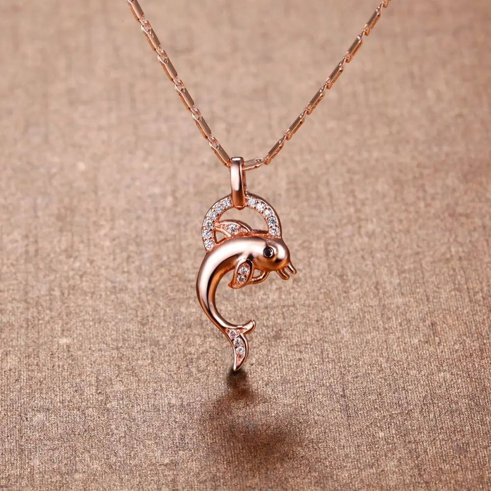 White Gold Trendy Necklace Women 2018 New Design And Cute Fish Necklaces Pendants For The Best