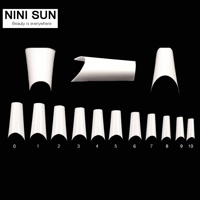 

Professional 500Pcs Nail Art White Color Sharp Completely Curved Acrylic Fake False Nails Tips Artificial Manicure Set DIY Tools
