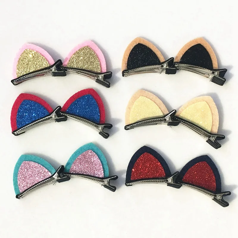 

2PCS Girls Hair Clip Lovely Cat Ear Hairpin Cute Headwear Hair Accessories Children