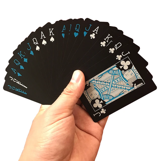 Waterproof Black Plastic Playing Cards, Magic Poker Cards Collection