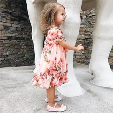 Платье без рукавов для маленьких девочек пляжное платье из шифона для малышей Одежда для детей; малышей; девочек принцесса Цветы вечерние детское платье-пачка с фатиновой юбкой, модное платье 4JJ