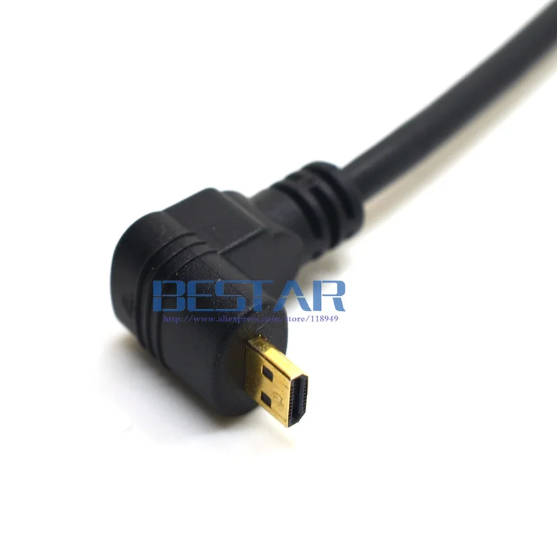  HDMI tipo A a Micro HDMI Up & Giù Ad Angolo Gomito maschio Cavo 30 cm 1ft Placcato Oro 3D 4 K 1080 