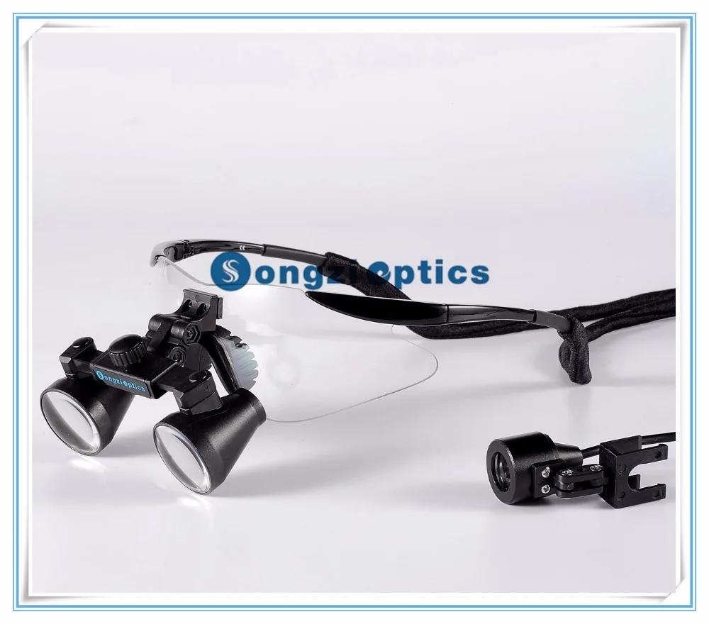 Высококачественные(2.5X 3X 3.5X опционально) черные очки Бинокулярные зубные Хирургические лупы с высокой яркостью SZ-1 фар