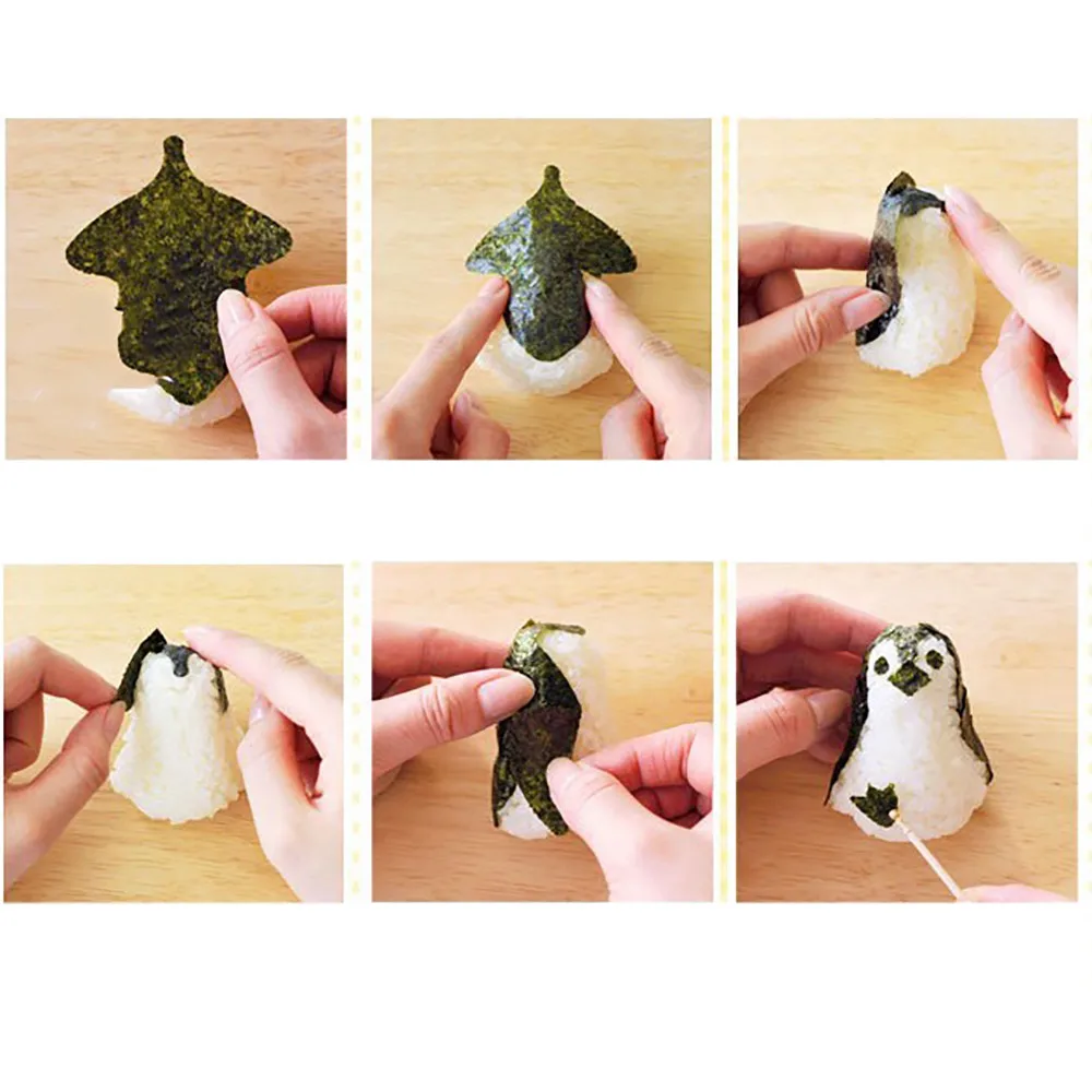 DIY Пикник Кухня резак форма для суши бэнто рис мяч Пингвин сэндвич-формы пластиковые суши плесень#60620